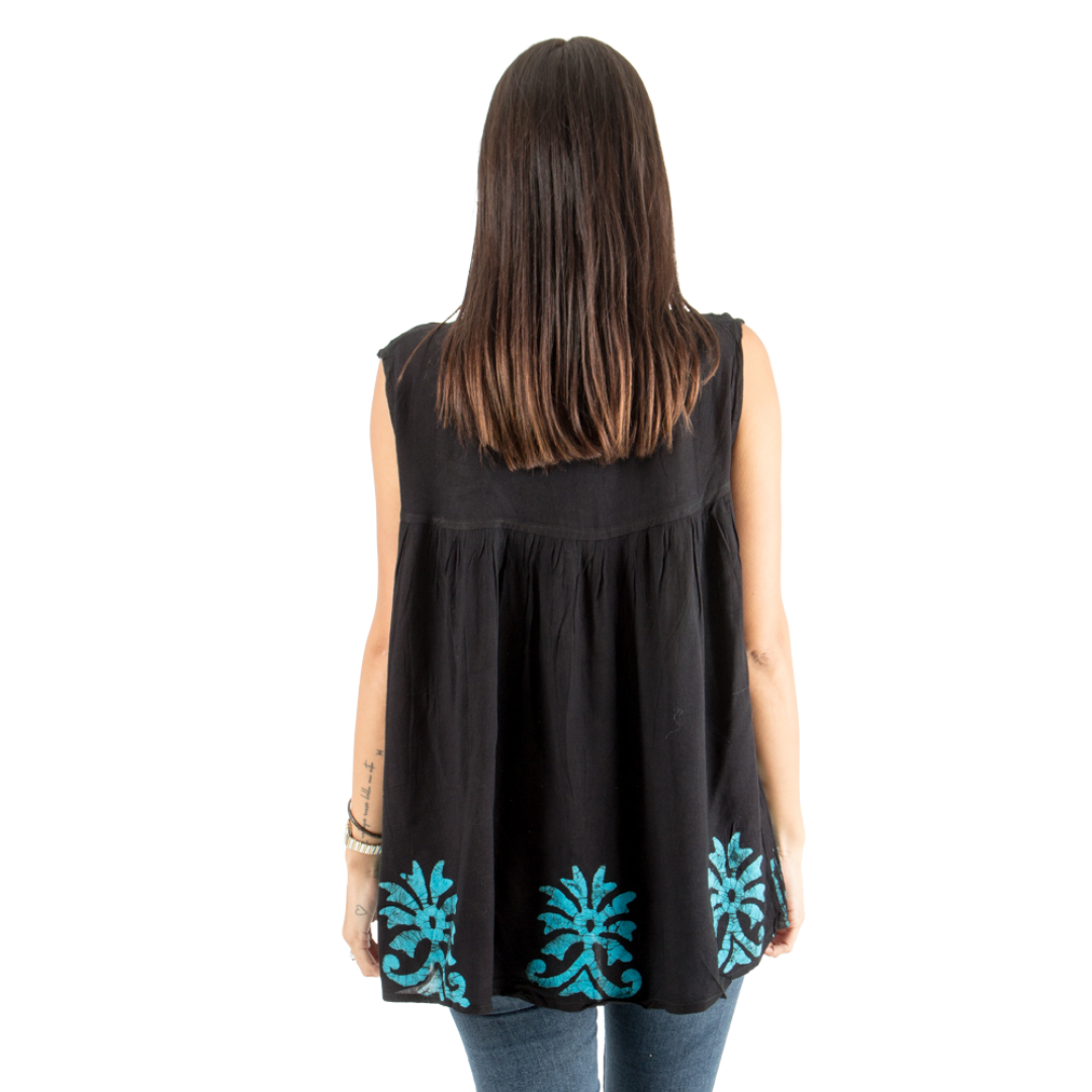 Blusa Darpita Negro con Azul