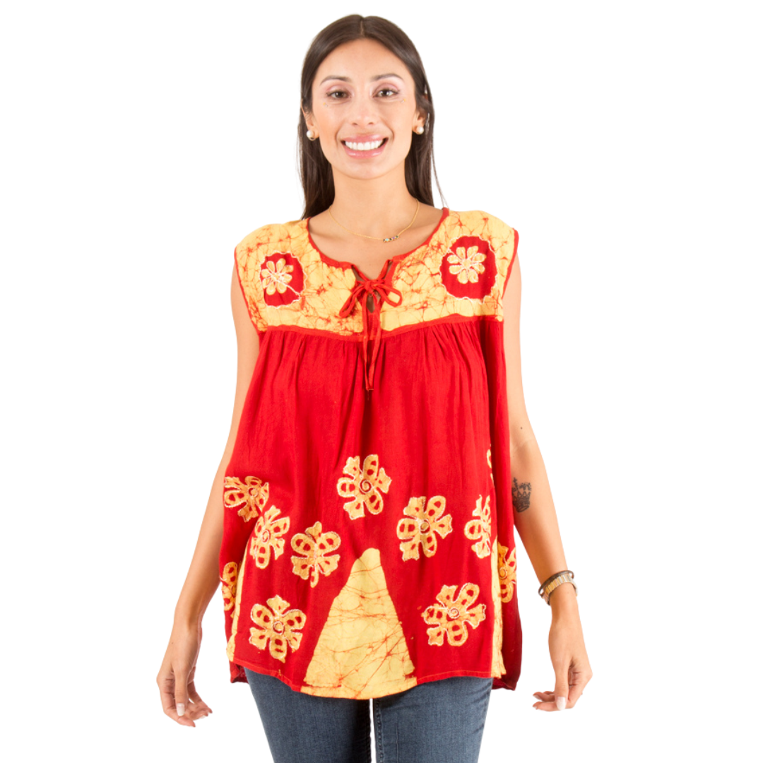 Blusa Chandri Rojo con Amarillo