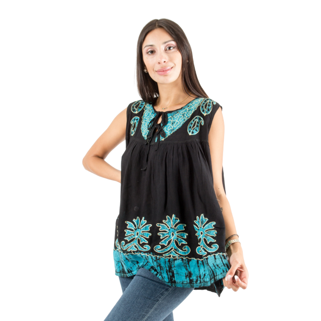 Blusa Darpita Negro con Azul