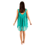 Blusa/Vestido Devu Aqua con Blanco