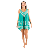 Blusa/Vestido Devu Aqua con Blanco