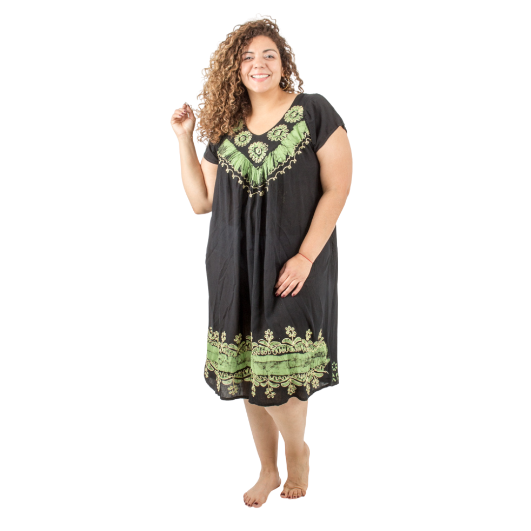 Vestido Dipa Negro con Verde