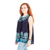 Blusa Darpita Azul Marino con Celeste