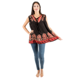 Blusa Darpita Negra con Rojo