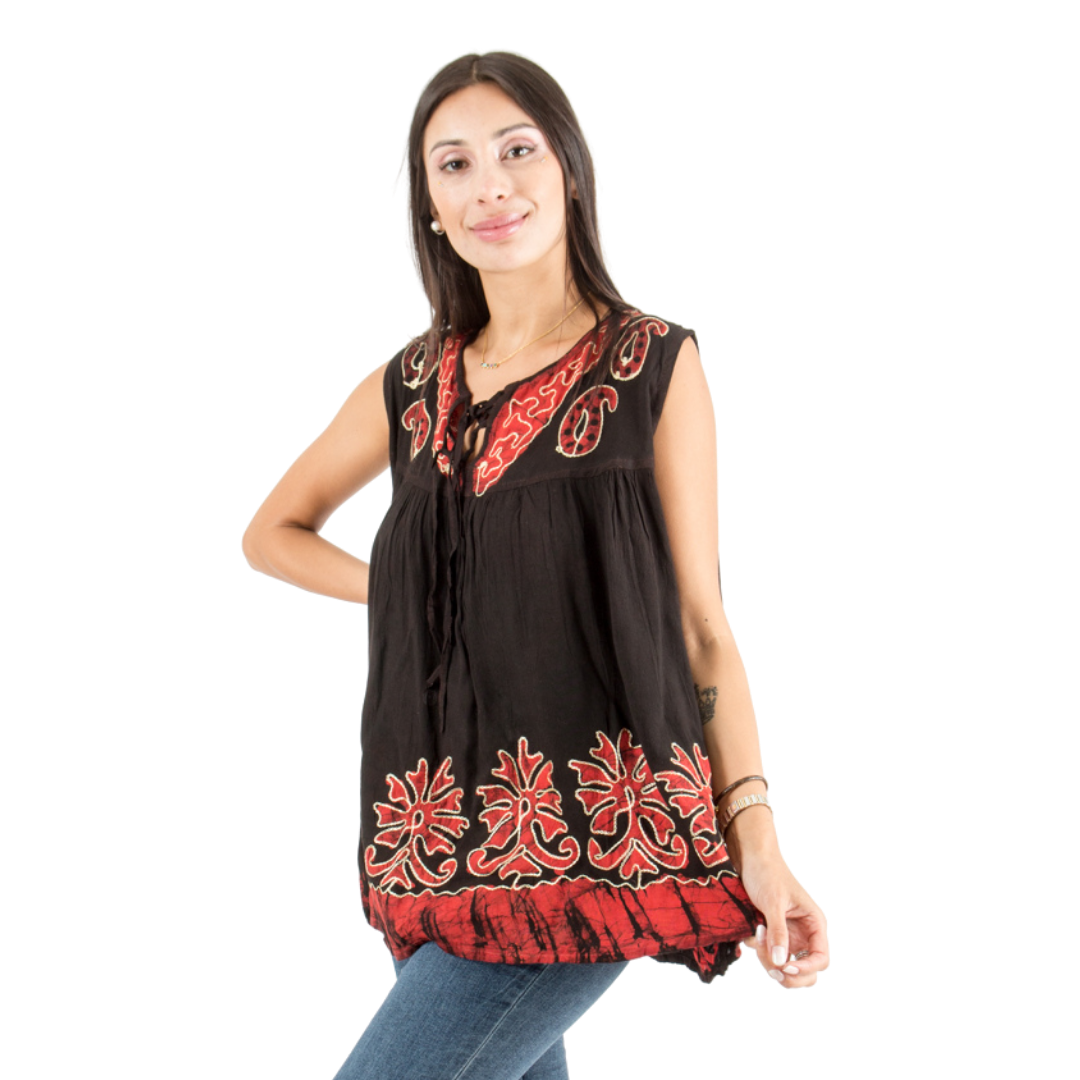 Blusa Darpita Negra con Rojo