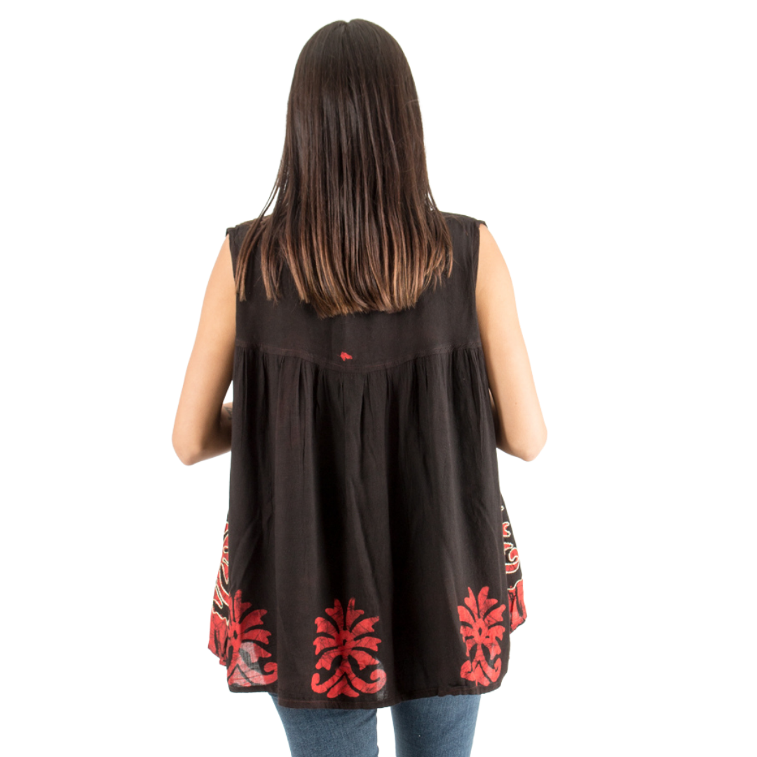 Blusa Darpita Negra con Rojo