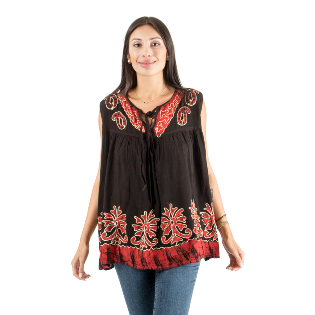 Blusa Darpita Negra con Rojo