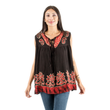 Blusa Darpita Negra con Rojo