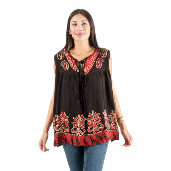 Blusa Darpita Negra con Rojo