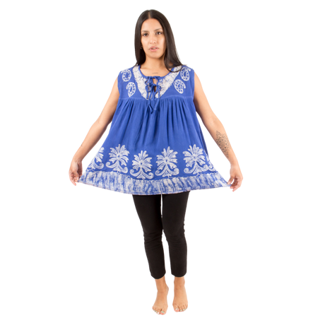 Blusa Darpita Azul con Blanco