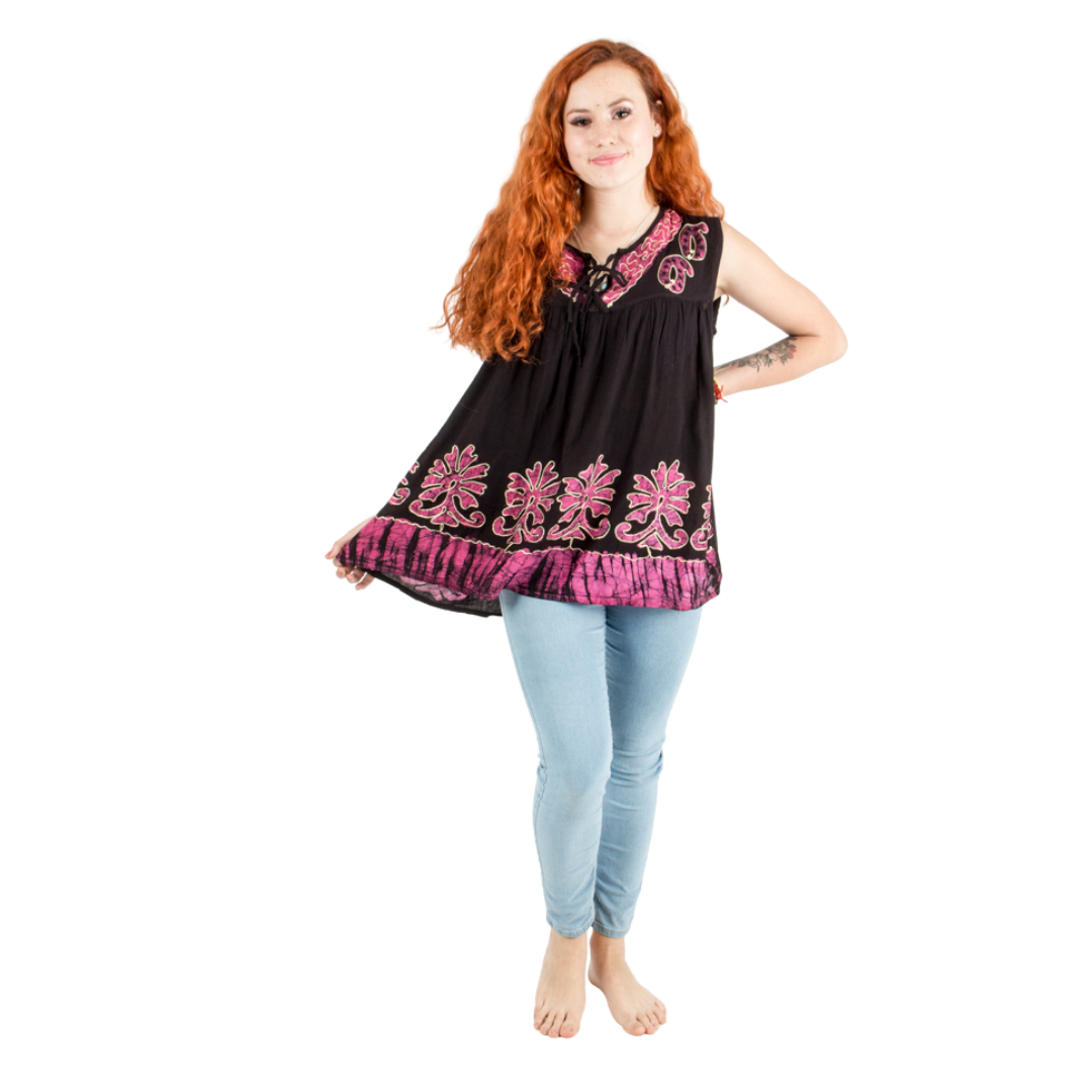 Blusa Darpita Negra con Rosado