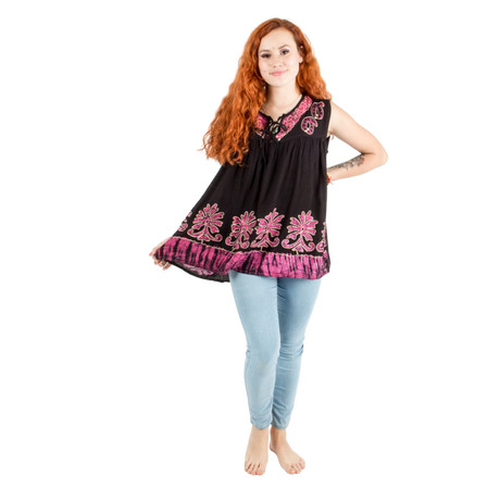 Blusa Darpita Negra con Rosado