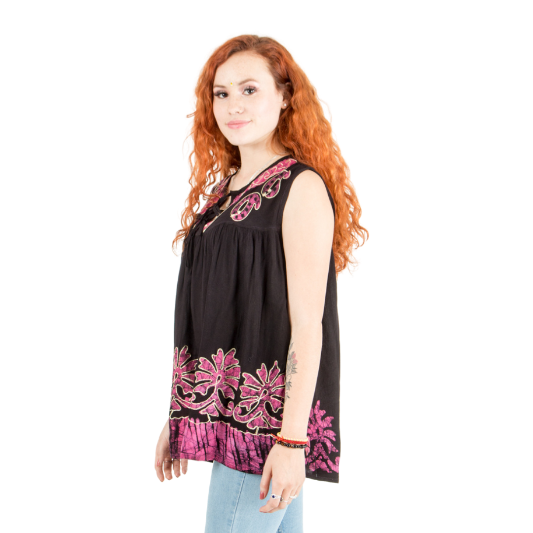 Blusa Darpita Negra con Rosado