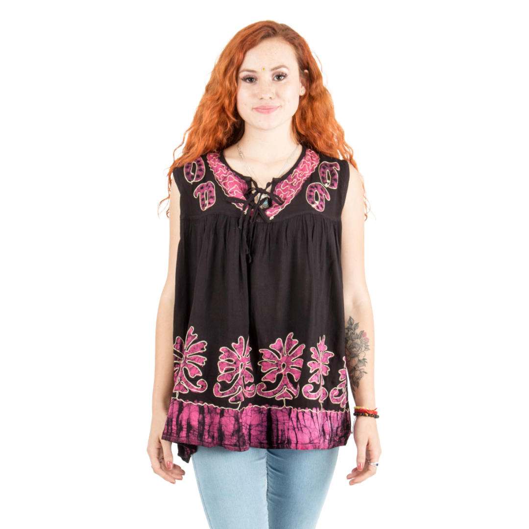 Blusa Darpita Negra con Rosado