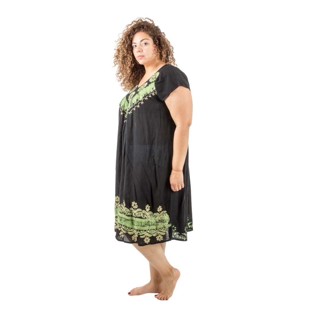 Vestido Dipa Negro con Verde