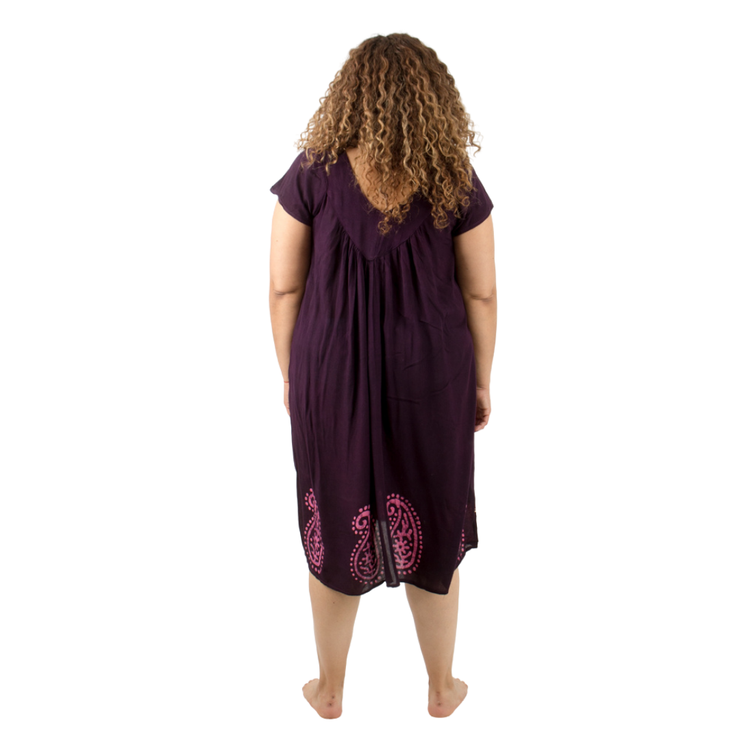 Vestido Dinu Morado con Rosado