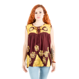 Blusa Chandri Café con Amarillo