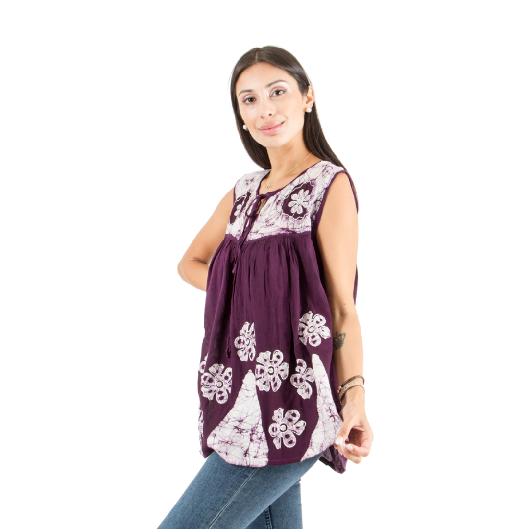 Blusa Chandri Violeta con Blanco