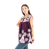 Blusa Chandri Violeta con Blanco