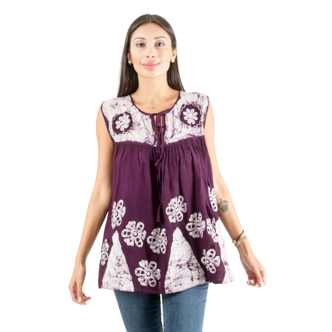 Blusa Chandri Violeta con Blanco