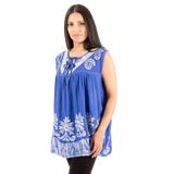 Blusa Darpita Azul con Blanco