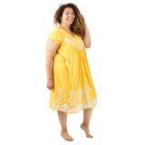 Vestido Dinu Amarillo con Blanco