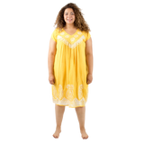 Vestido Dinu Amarillo con Blanco