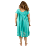 Vestido Dinu Aqua con Blanco