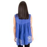 Blusa Darpita Azul con Blanco