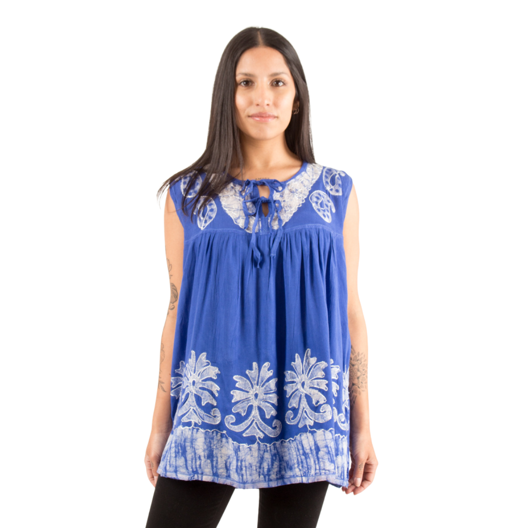 Blusa Darpita Azul con Blanco