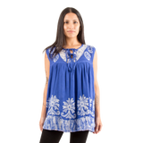 Blusa Darpita Azul con Blanco