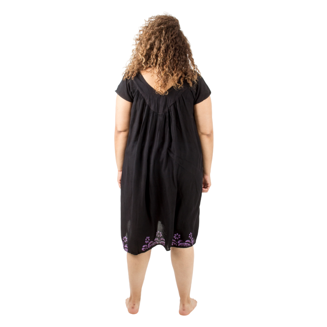 Vestido Dipa Negro con Morado