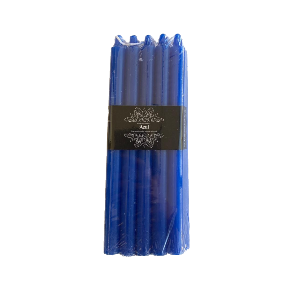 Vela Larga Azul 20 cms - Pack 10 U