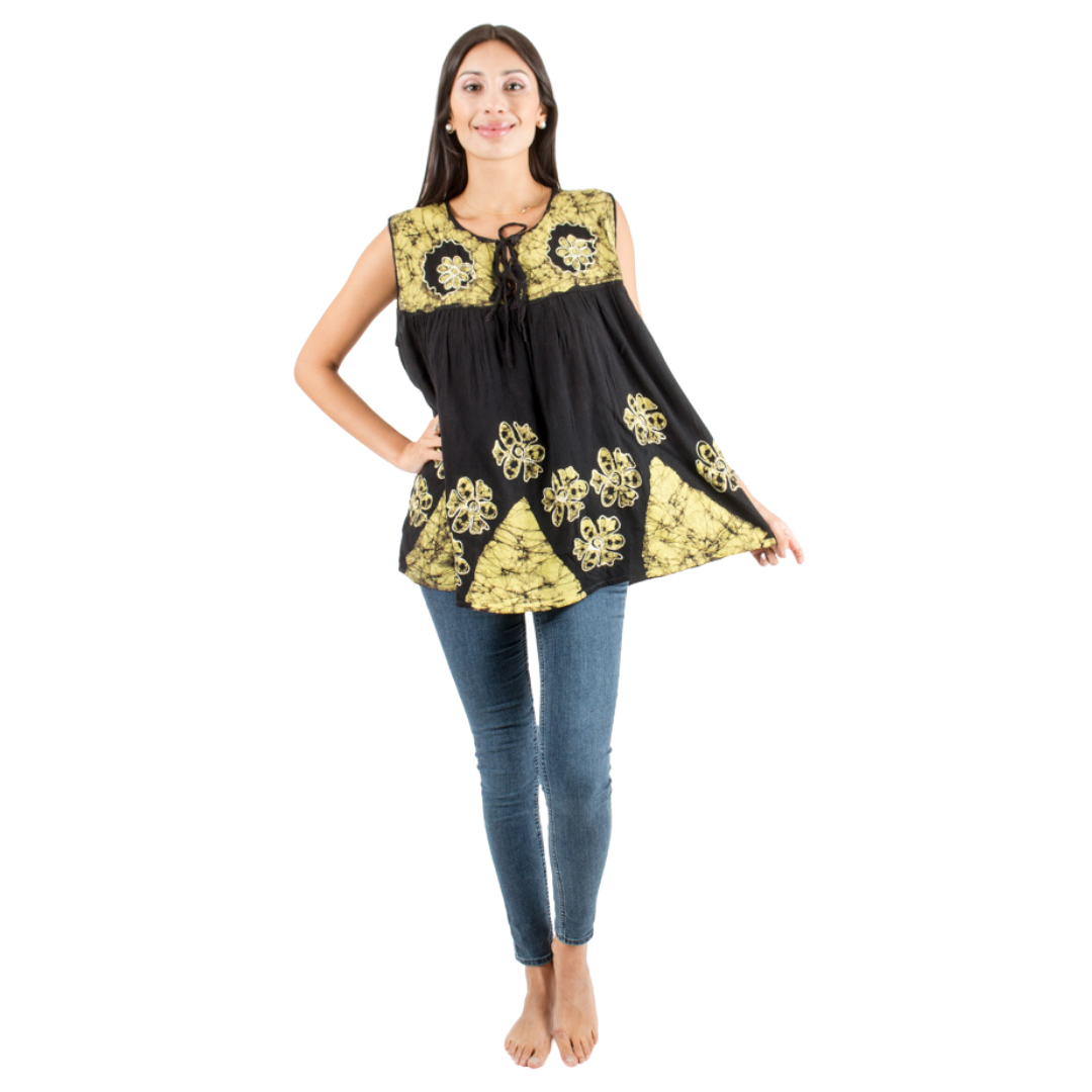 Blusa Chandri Negro con Verde