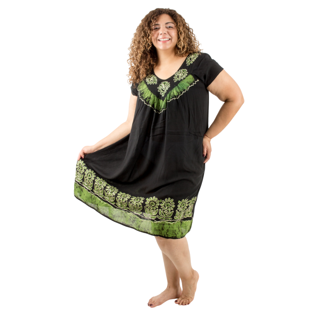 Vestido Dinu Negro con Verde