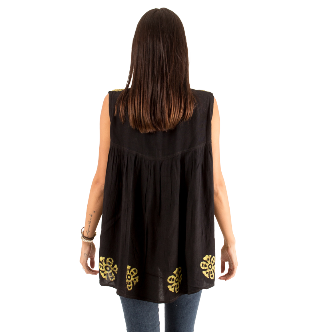 Blusa Chandri Negro con Verde