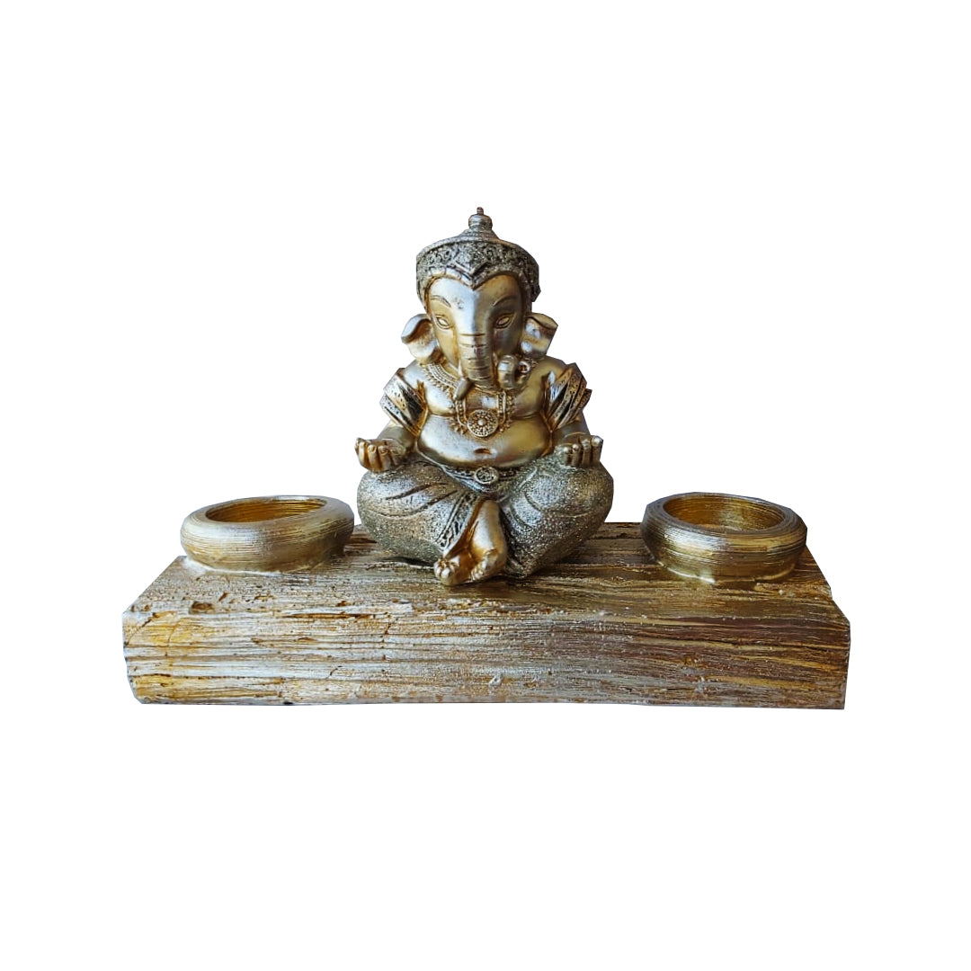 Porta Vela Ganesh Gold&Silver