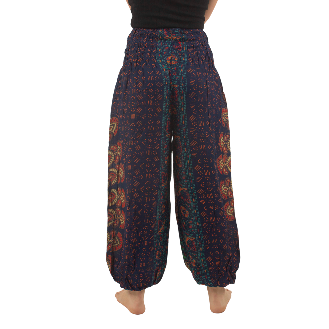 Pantalon Usha Azul con Naranjo