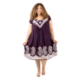 Vestido Dinu Violeta con Blanco