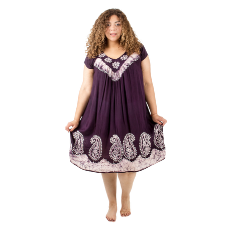 Vestido Dinu Violeta con Blanco