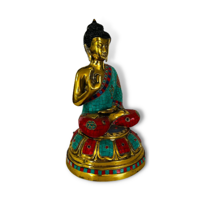 Figura de Bronce y Piedras Budda 7 Kgs