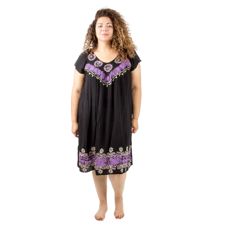 Vestido Dipa Negro con Morado