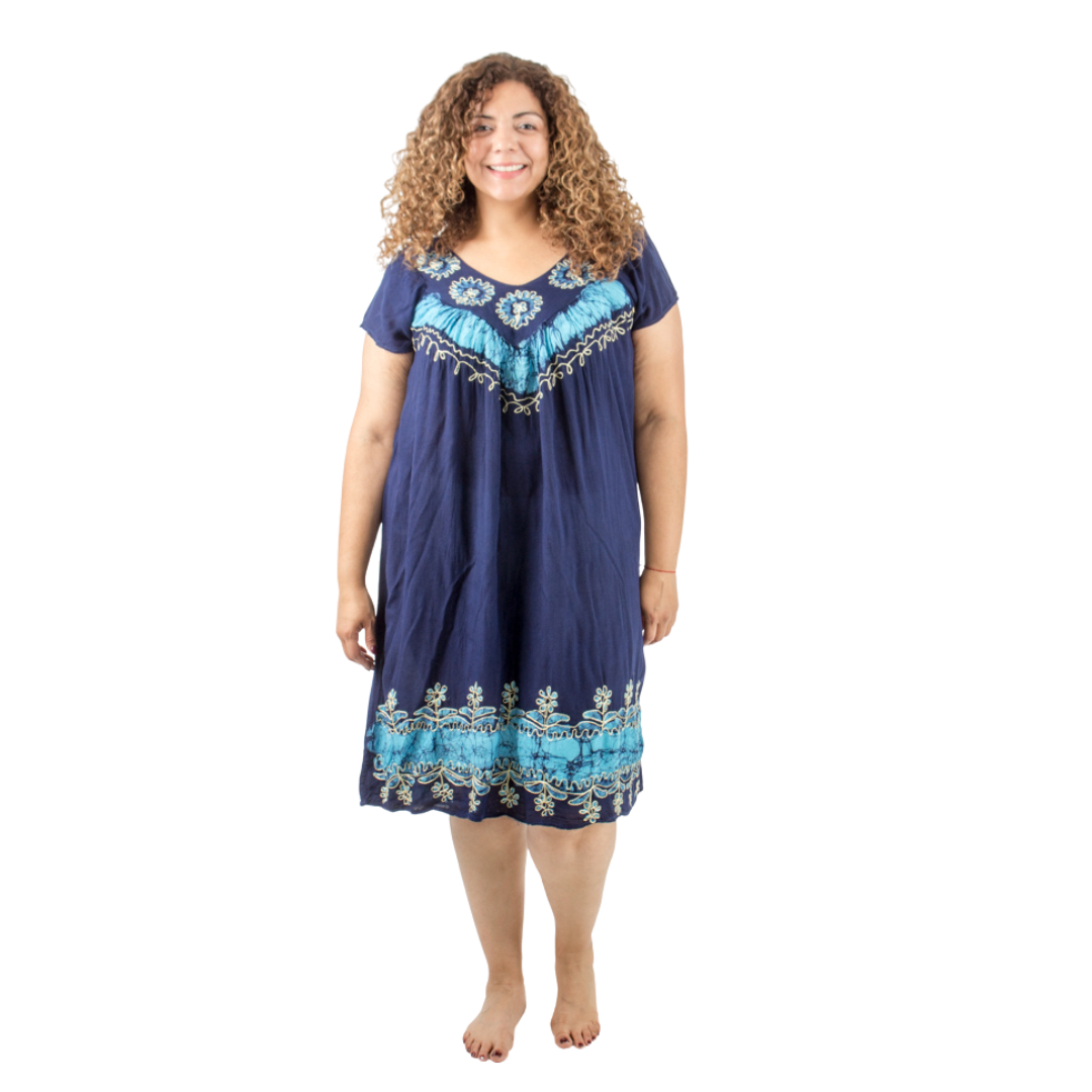 Vestido Dipa Azul Marino con Celeste