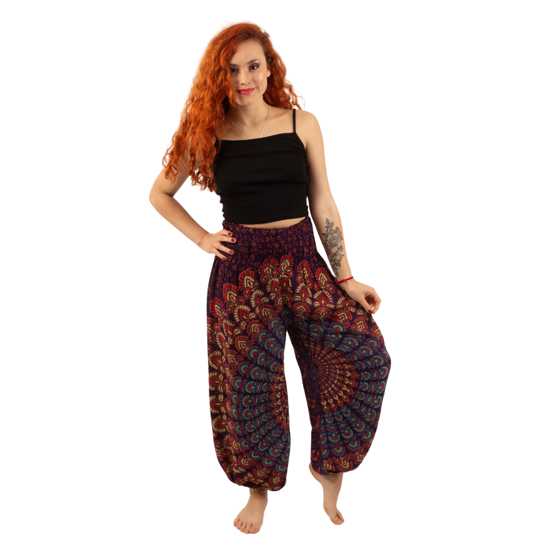 Pantalón Usha Morado con Naranjo