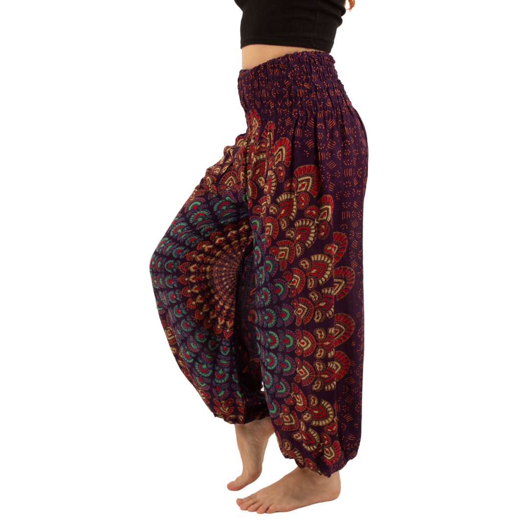 Pantalón Usha Morado con Naranjo