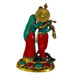 Figura de Bronce y Piedras Radha Krishna in Love