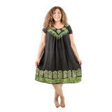 Vestido Dinu Negro con Verde