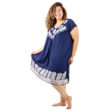 Vestido Dinu Azul Marino con Blanco