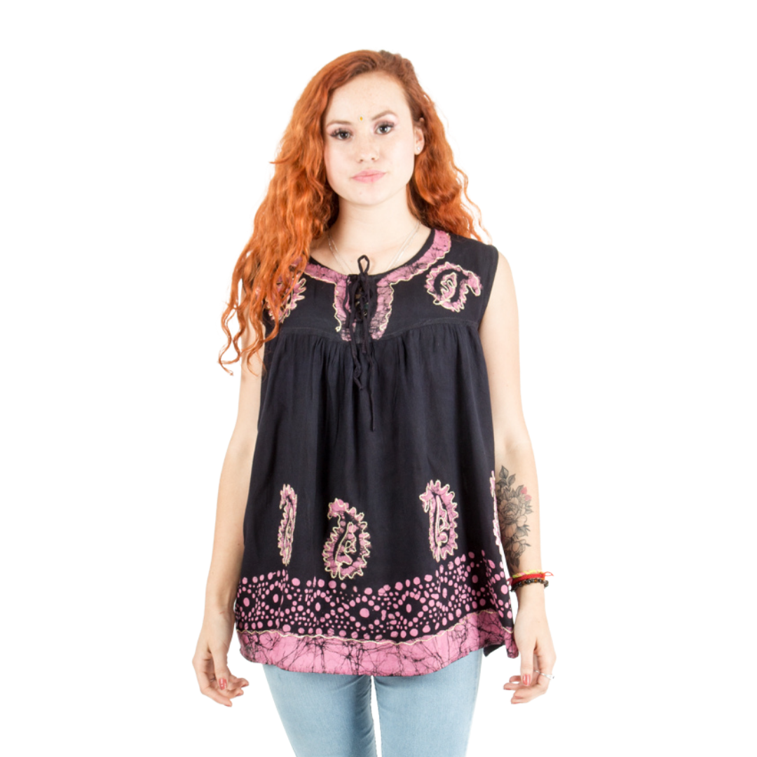 Blusa Dayita Negro con Rosado