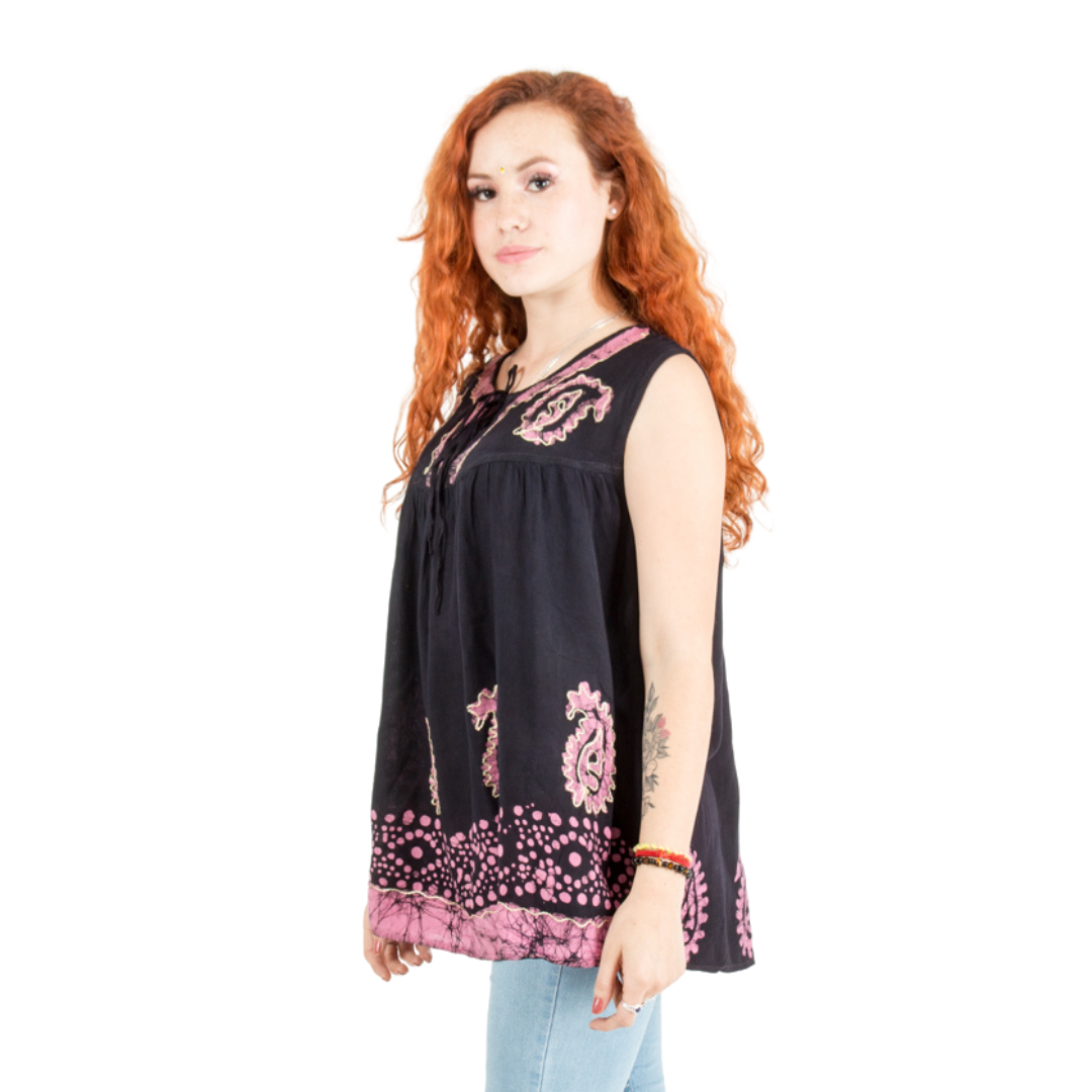 Blusa Dayita Negro con Rosado